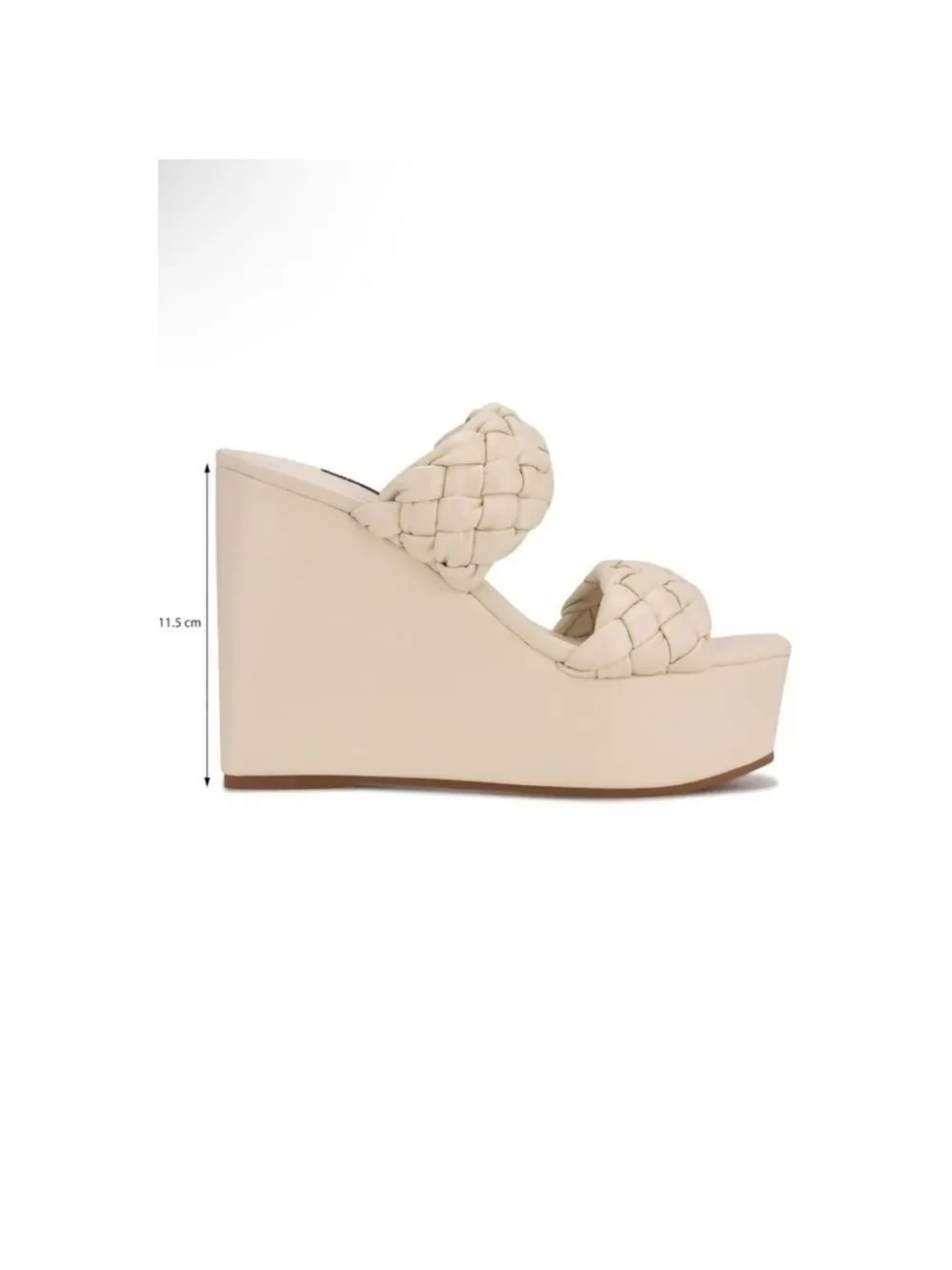 Nine West White Woven Wedges